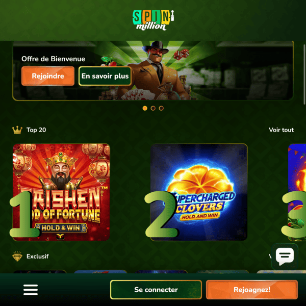 Spin Million Casino — Top 20 Giochi